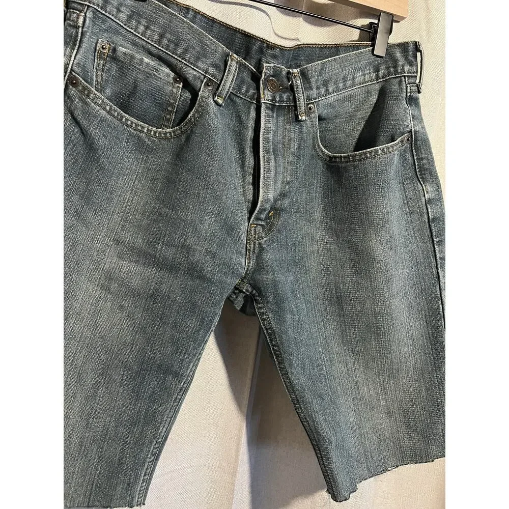 Levi Men Jean Shorts Jorts Denim Size 32 559 Denim Raw Edge Jean Shorts‎